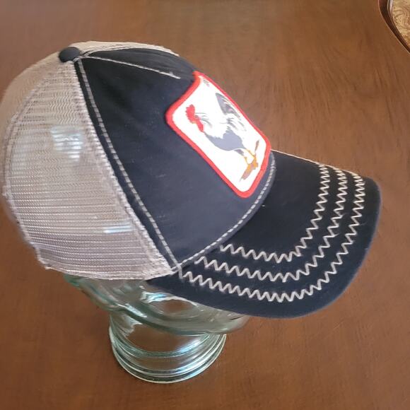 Goorin Bros The Rooster Animal Snapback Hat Black Trucker Hat Mesh back One size - Picture 2 of 11